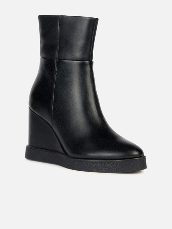 Geox Čierne dámske členkové topánky Geox Elidea na klin