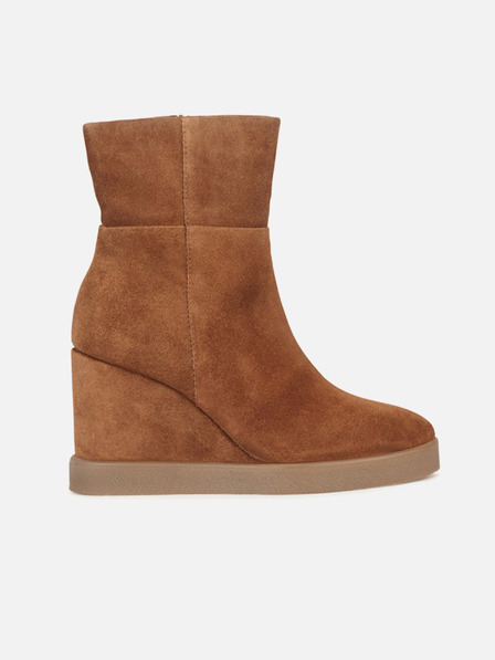Geox Hnedé dámske členkové topánky Geox Elidea Wedge