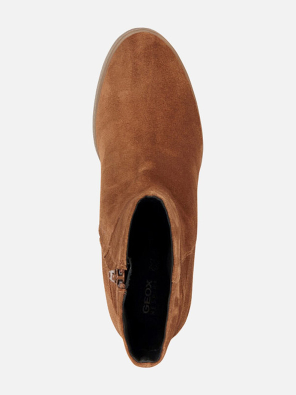 Geox Hnedé dámske členkové topánky Geox Elidea Wedge