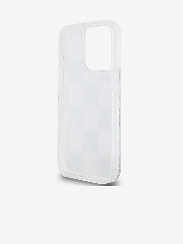 DKNY Liquid Glitter Checkered Pattern Zadný kryt pre iPhone 15 Pro Transparent DKNY