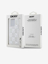 DKNY Liquid Glitter Checkered Pattern Zadný kryt pre iPhone 15 Pro Transparent DKNY