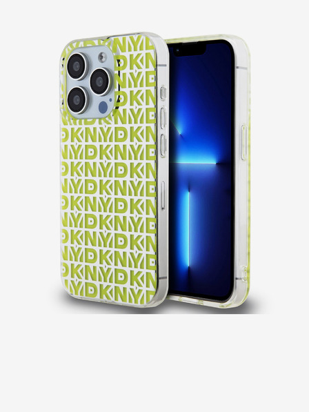 DKNY Zadný kryt PC/TPU s opakovaným vzorom pre iPhone 15 Pro žltý DKNY