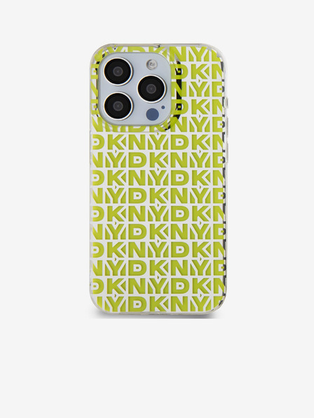 DKNY Zadný kryt PC/TPU s opakovaným vzorom pre iPhone 15 Pro žltý DKNY