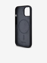 DKNY Tekutý silikónový zadný kryt MagSafe s oblúkovým logom pre iPhone 14 čierny DKNY