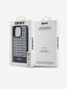 DKNY PU kožený zadný kryt Repeat Pattern Bottom Stripe MagSafe pre iPhone 13 Pro Black DKNY
