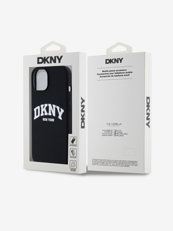DKNY Liquid Silicone Arch Logo MagSafe zadný kryt pre iPhone 15 Black DKNY