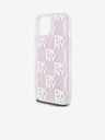 DKNY Liquid Glitter Checkered Pattern Zadný kryt pre iPhone 15 Pink DKNY