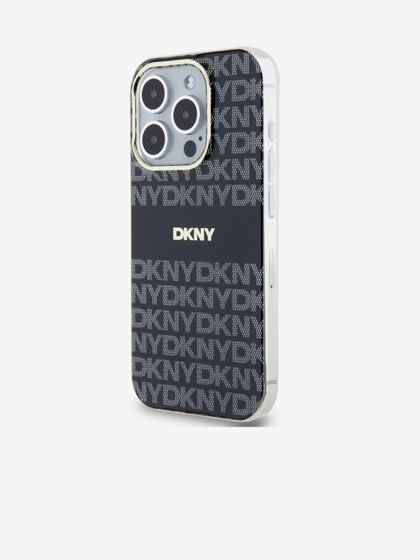 DKNY Zadný kryt PC/TPU Repeat Pattern Tonal Stripe Magsafe pre iPhone 15 Pro Black DKNY