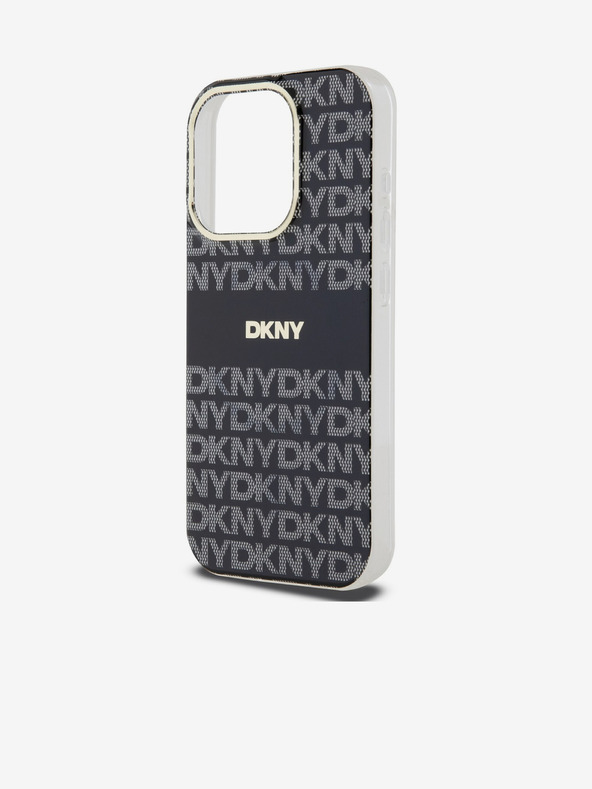 DKNY Zadný kryt PC/TPU Repeat Pattern Tonal Stripe Magsafe pre iPhone 15 Pro Black DKNY