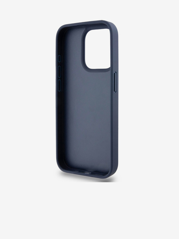 DKNY PU kožený zadný kryt s opakujúcim sa vzorom Tonal Stripe pre iPhone 15 Pro Max Blue DKNY