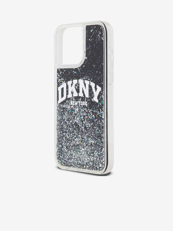 DKNY Liquid Glitter Arch Logo Zadný kryt pre iPhone 15 Pro Max Black DKNY