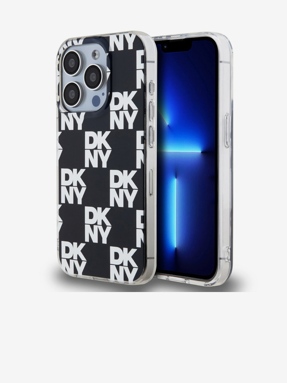 DKNY Zadný kryt PC/TPU s károvaným vzorom pre iPhone 15 Pro čierny DKNY