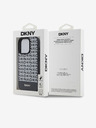 DKNY PU kožený zadný kryt Repeat Pattern Bottom Stripe MagSafe pre iPhone 13 Pro Max Black DKNY