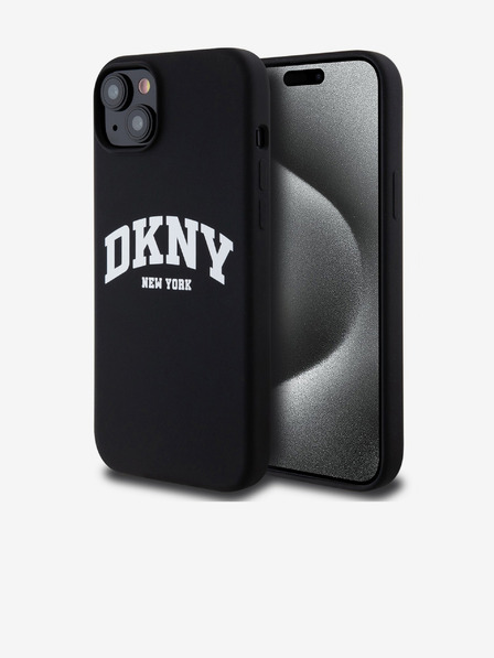 DKNY Liquid Silicone Arch Logo MagSafe zadný kryt pre iPhone 15 Plus Black DKNY
