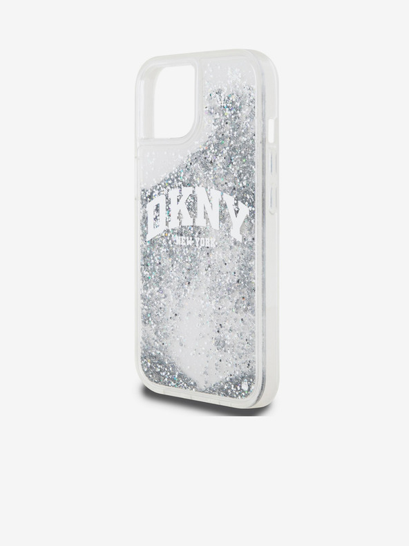 DKNY Liquid Glitter Arch Logo Zadný kryt pre iPhone 14 Transparent DKNY