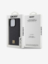 DKNY PU kožený zadný kryt s opakovaným vzorom Magsafe pre iPhone 14 Pro Max Black DKNY