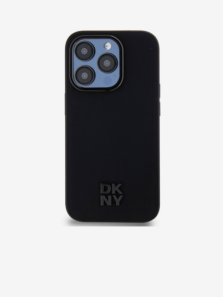 DKNY PU kožený zadný kryt s logom Magsafe pre iPhone 15 Pro čierny DKNY