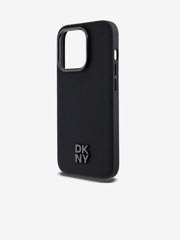 DKNY PU kožený zadný kryt s logom Magsafe pre iPhone 15 Pro čierny DKNY