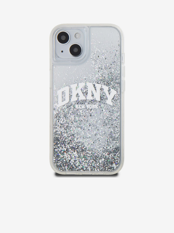 DKNY Liquid Glitter Arch Logo Zadný kryt pre iPhone 15 Transparent DKNY