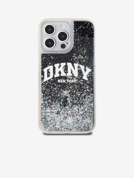 DKNY Tekutý lesklý zadný kryt Arch Logo pre iPhone 13 Pro čierny DKNY