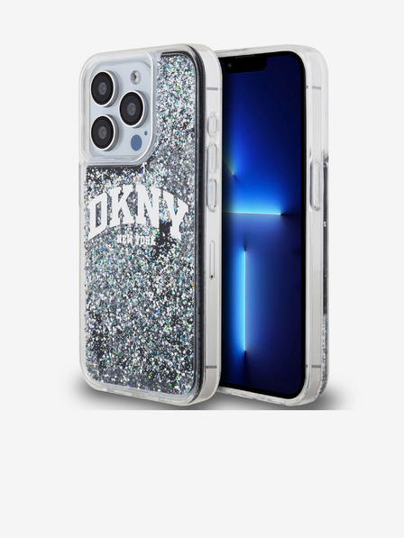 DKNY Liquid Glitter Arch Logo Zadný kryt pre iPhone 15 Pro Black DKNY