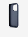 DKNY PU kožený zadný kryt s opakovaným vzorom s tonálnymi pruhmi pre iPhone 14 Pro Max Blue DKNY