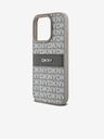 DKNY PU kožený zadný kryt s opakujúcim sa vzorom Tonal Stripe pre iPhone 15 Pro Beige DKNY