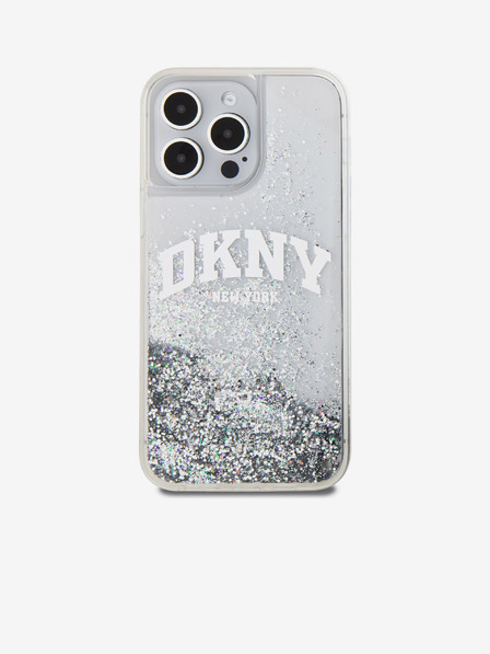 DKNY Liquid Glitter Arch Logo Zadný kryt pre iPhone 15 Pro Max Transparent DKNY