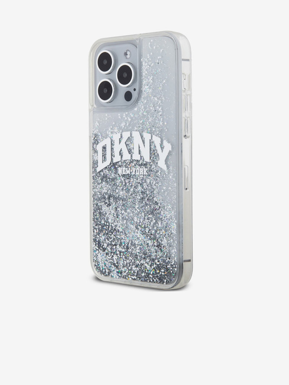 DKNY Liquid Glitter Arch Logo Zadný kryt pre iPhone 15 Pro Max Transparent DKNY