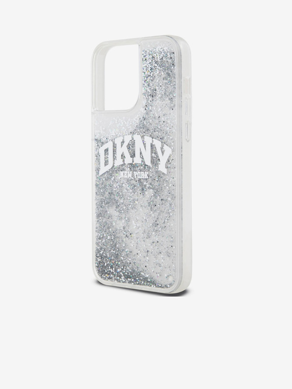 DKNY Liquid Glitter Arch Logo Zadný kryt pre iPhone 15 Pro Max Transparent DKNY