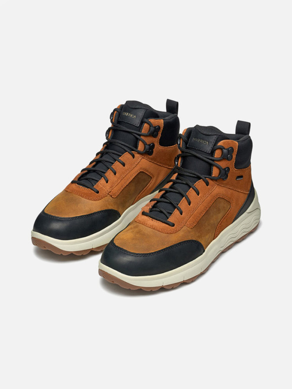 Geox Hnedé pánske členkové topánky Geox Spherica 4X4 ABX