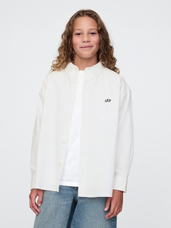 GAP Detská oversize košeľa Oxford GAP