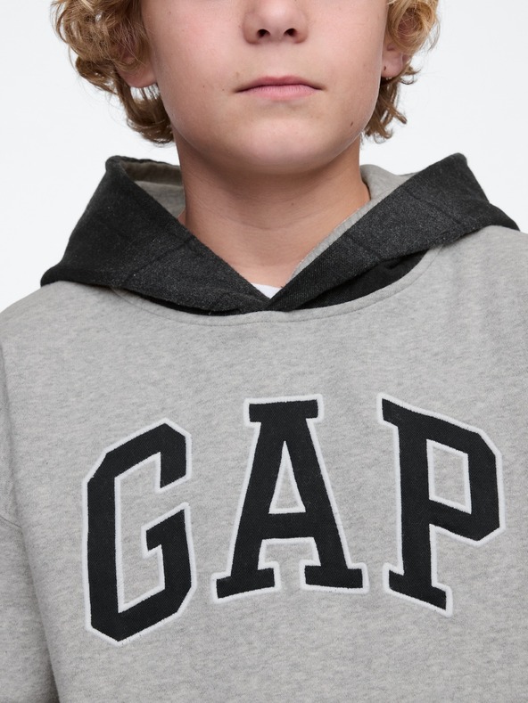 GAP Detská mikina s logom a fleece GAP