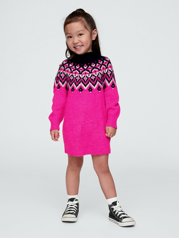 GAP Baby svetrové šaty Fair Isle GAP