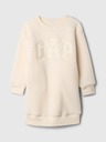 GAP Baby šerpa mikinové šaty s logom GAP