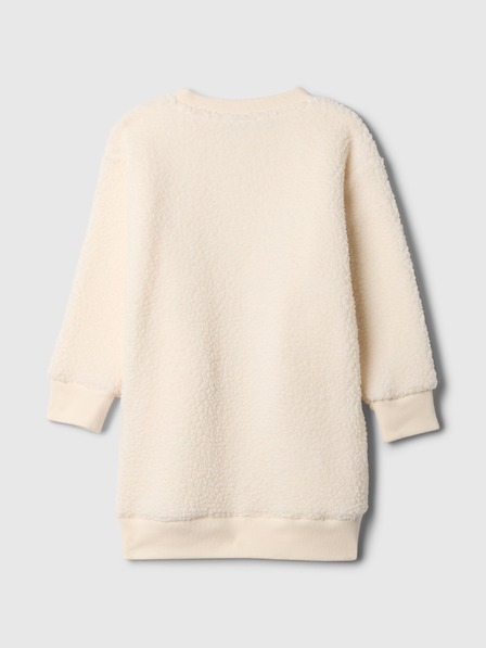 GAP Baby šerpa mikinové šaty s logom GAP