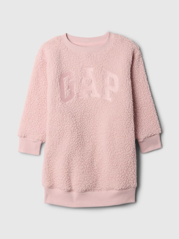 GAP Baby šerpa mikinové šaty s logom