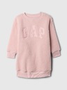 GAP Baby šerpa mikinové šaty s logom