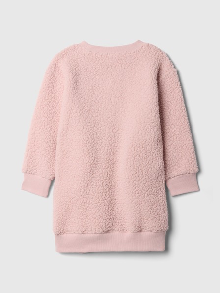 GAP Baby šerpa mikinové šaty s logom