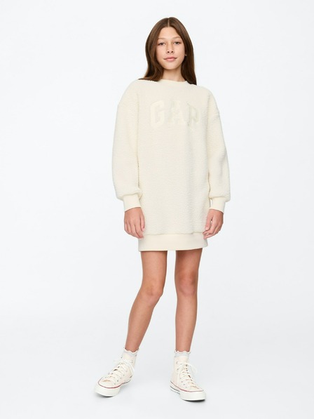 GAP Detské oversize šaty z mikinového materiálu sherpa s logom GAP
