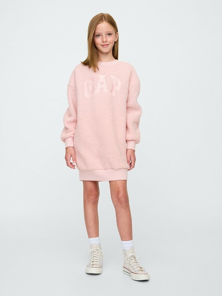 GAP Detské oversize šaty z mikinového materiálu sherpa s logom GAP