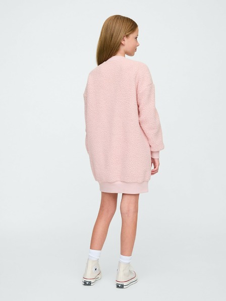 GAP Detské oversize šaty z mikinového materiálu sherpa s logom GAP