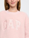 GAP Detské oversize šaty z mikinového materiálu sherpa s logom GAP