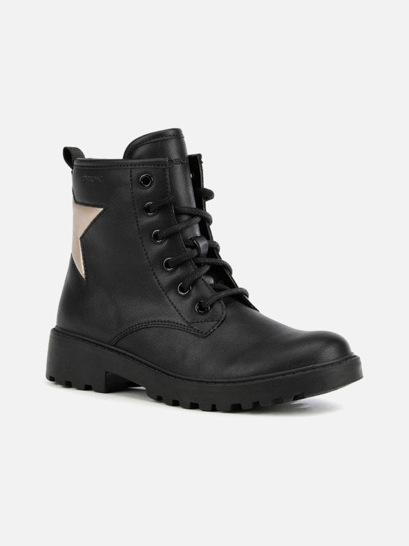 Geox Čierne dievčenské členkové topánky Geox Casey