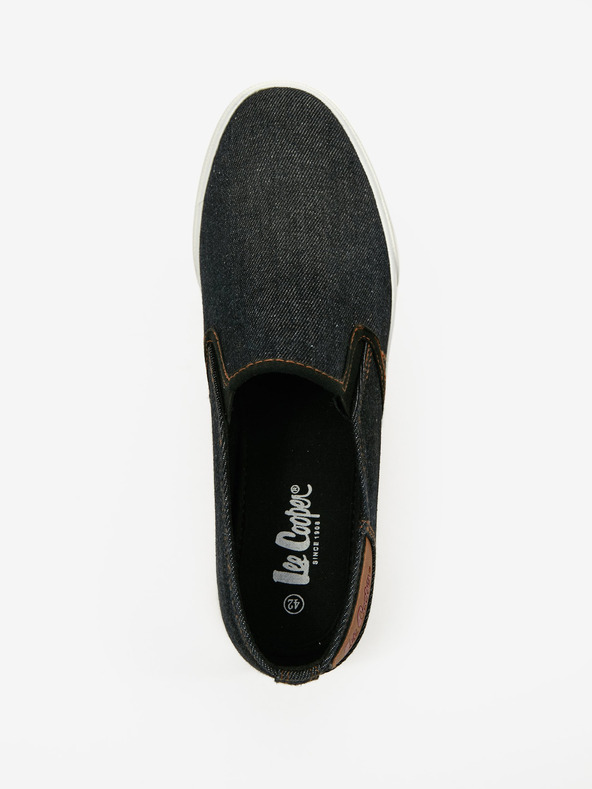 Lee Cooper Čierne pánske slip on tenisky Lee Cooper
