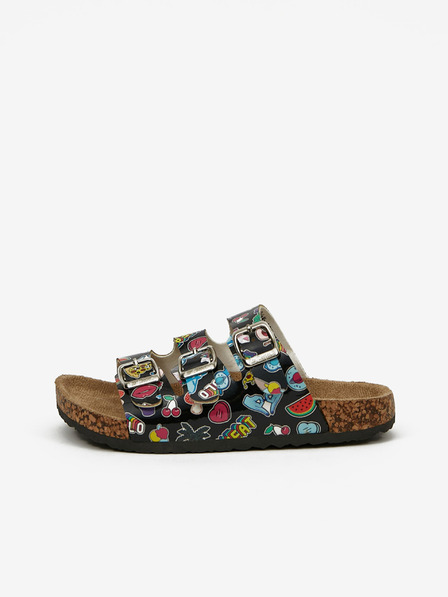 Lee Cooper Čierne dievčenské vzorované papuče Lee Cooper