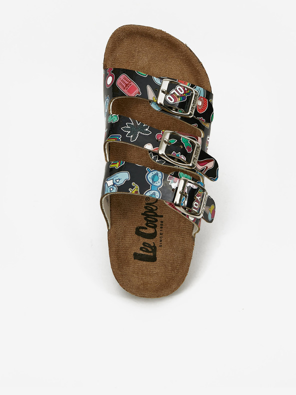 Lee Cooper Čierne dievčenské vzorované papuče Lee Cooper