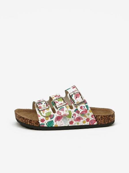 Lee Cooper Biele dievčenské vzorované papuče Lee Cooper