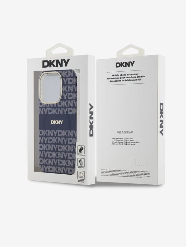 DKNY Zadný kryt PC/TPU Repeat Pattern Tonal Stripe Magsafe pre iPhone 15 Pro Blue DKNY