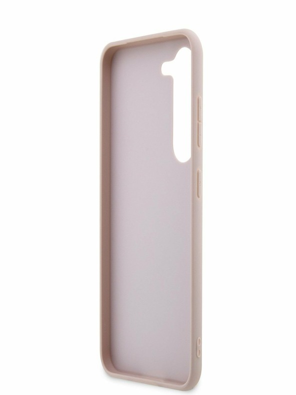 Guess PU 4G Metal Logo Zadní Kryt pro Samsung Galaxy S23 Pink Obal na telefón